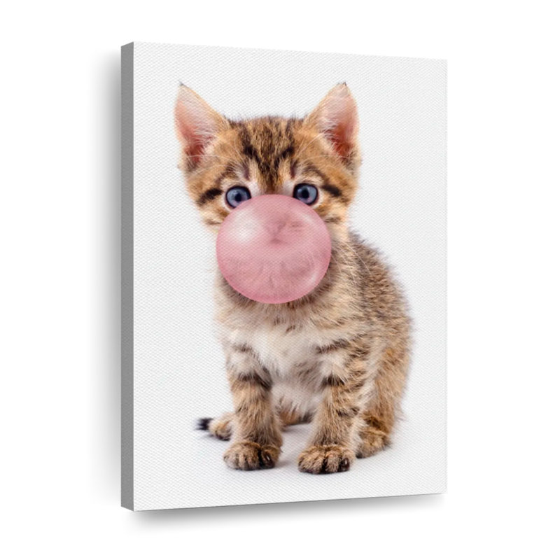 " Bubble Gum Kitten ", 26" H x 39" W x 1.25" D