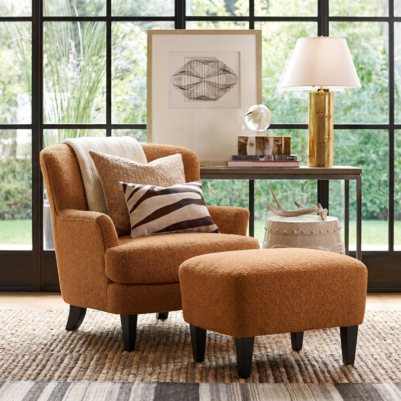 Kamiyla 33'' Wide Armchair and Ottoman, Caramel, Yes