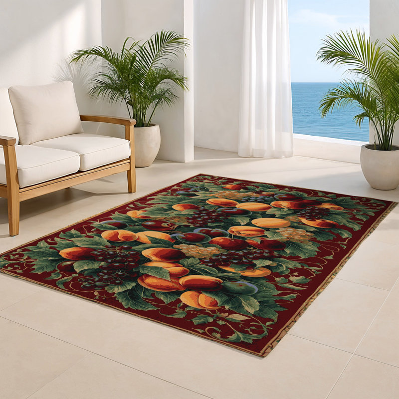 French Black Indoor and Outdoor Area Rug, Rectangle 2' x 3'