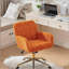 Chaise de bureau artificielle avec base en métal, chaise de bureau pivotante et chaise de coiffeuse-649112978