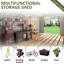 14 ft. W x 12 ft. D Outdoor Metal Shed Storage with Updated Frame Structure and Lockable Doors-121429071