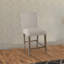 Tabouret de comptoir en tissu rembourré en bois avec garniture cloutée, gris et brun