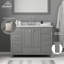 48 po X P 22 po P 35,4 po Meuble-lavabo simple H en gris avec comptoir et miroir DEL-1619253529