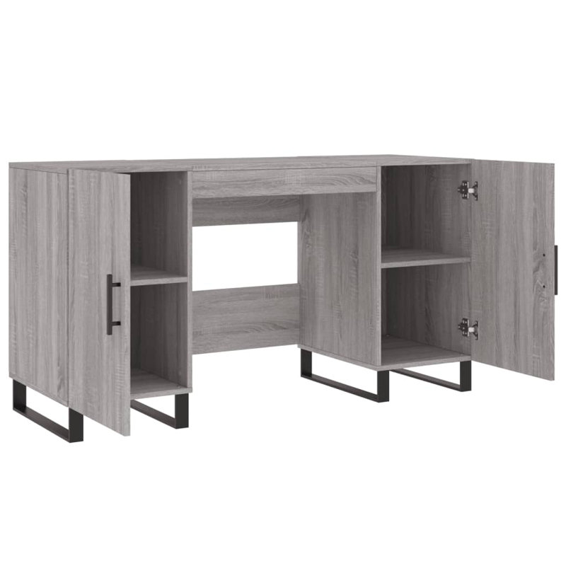 Amear Metal Base Computer Desk, Grey Sonoma