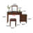 66.93"American-style brown solid wood dressing table with flip-up mirror
