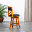 Tabouret pivotant à dossier en X de 30 po de hauteur, siège en tissu-1113989410