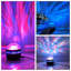 Lumière de projecteur RVB Ocean Wave et Aurora, 2 modes de projection à double objectif, lumière de nuit rotative à ondulation activée par le son alimentée par USB avec télécommande pour décoration de fête de mariage
