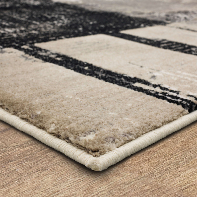 Karastan 5'3" x 7'10" Gray and Multicolor Abstract Wool Area Rug