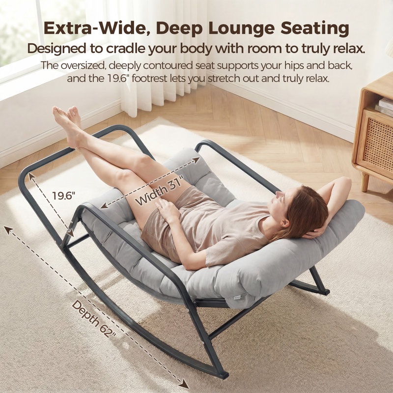 Méridienne surdimensionnée d'intérieur avec coussin et repose-pieds Papasan, Gris