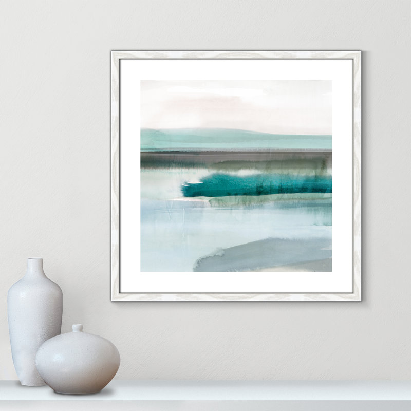 «Slide Away III», reproduction d'art, Papier avec cadre en bois blanc, H 24,75 po x l 24,75 po x P 0,75 po