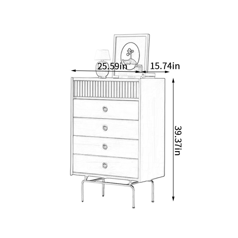 Brown Practical 5-drawer Storage Cabinet
