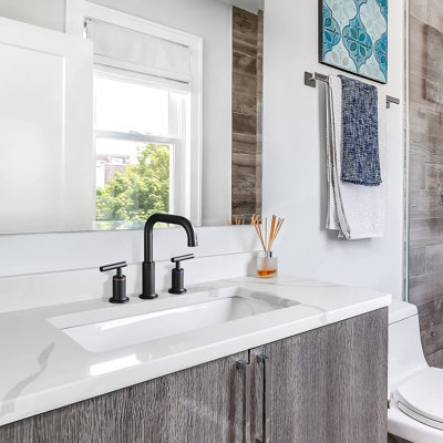 8 In. Widespread Double Handle Bathroom Faucet With Pop Up Drain