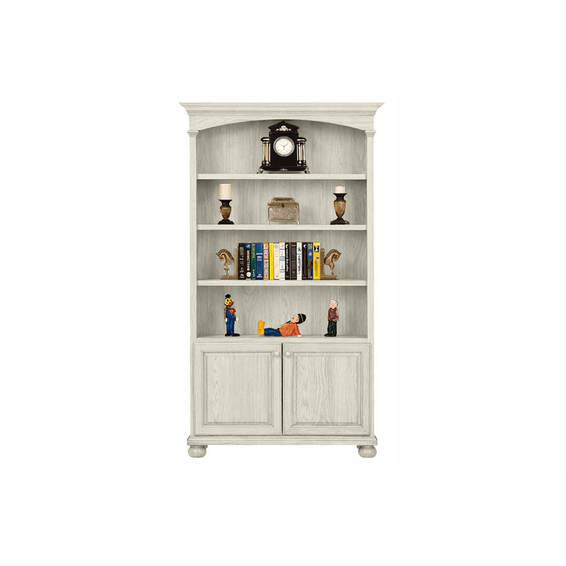 Bibliothèque en bois massif Traditional Traditional, Soft White