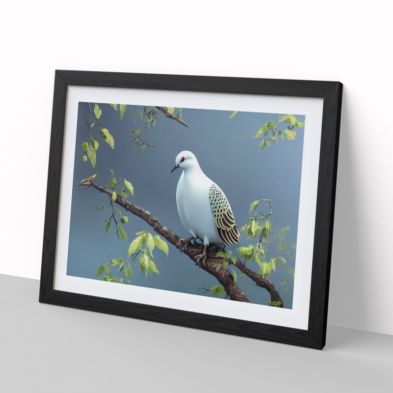 Luscious Dove Bird - Single Picture Frame Print, 46cm H x 64cm W, Black