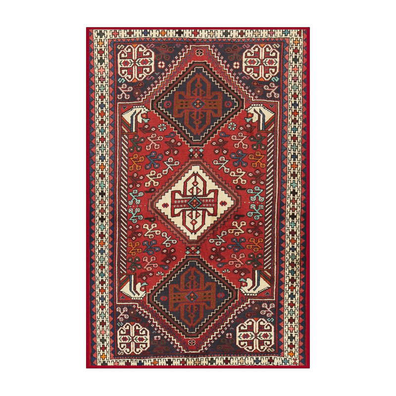 Tapis oriental rouge / beige, Rectangle 2 pi x 4 pi