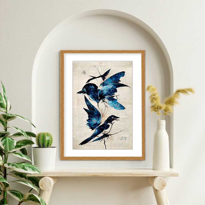 Oiseaux bleus inspirés de la nature par Treechild, H 24 po x l 16 po