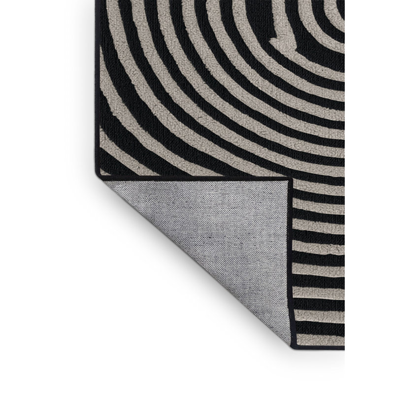Tapis noir lavable à la machine, Rectangle 4pi x 6 pi