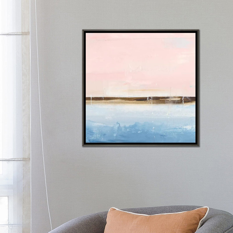 Rose Sands II par Ethan Harper, reproduction d’art, H 26 po x l 26 po x P 1,5 po, Toile encadrée de bois rustique foncé