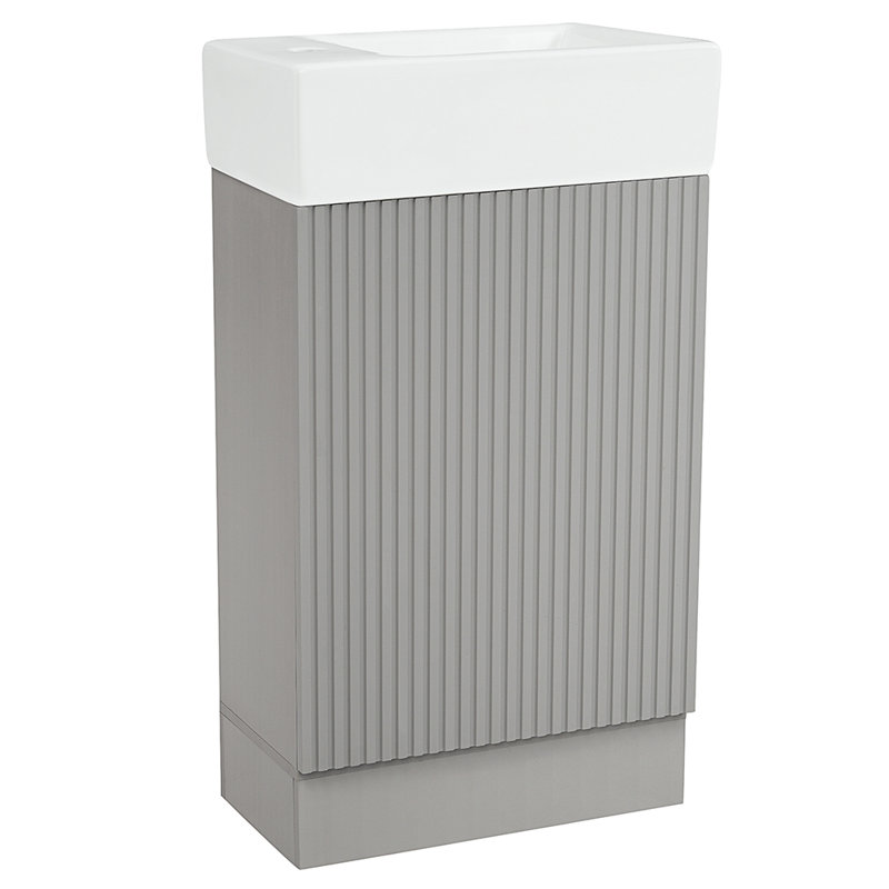 Meuble-lavabo simple avec plateau 18,61 po Recep, Gris