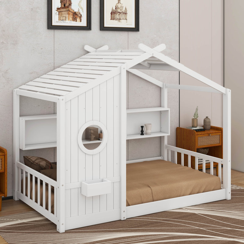 Lit simple au sol pour tout-petit, Blanc