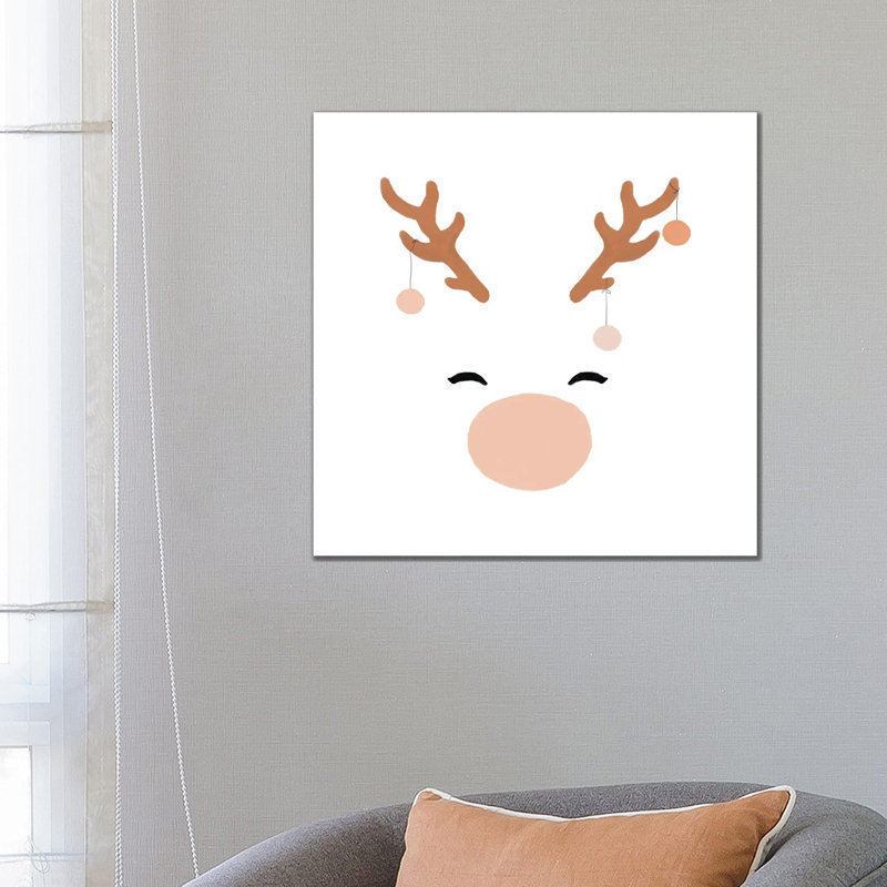 Deer And Baubles - Wrapped Canvas Painting, 66.04 cm H x 66.04 cm W x 1.91 cm D