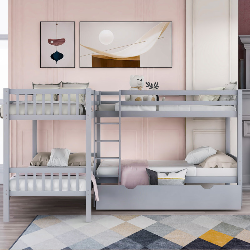 L-Shaped Bunk Bed With Drawers