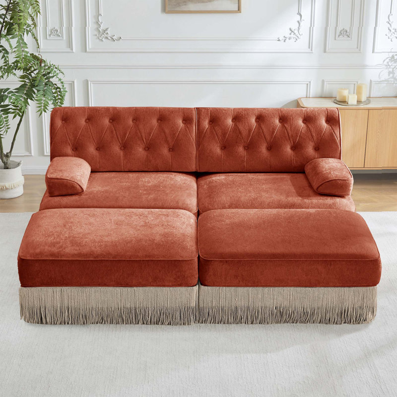 Canapé Chesterfield, Red/Brown