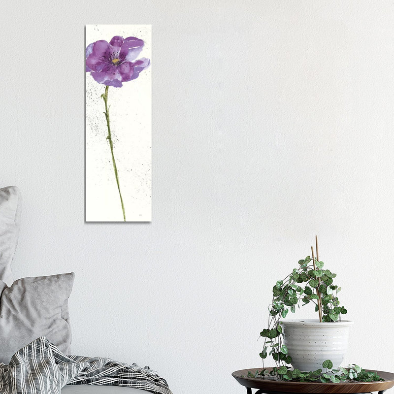 Mint Poppies In Purple I by Chris Paschke - Wrapped Canvas Panoramic Painting, 30.48 cm H x 91.44 cm W x 1.91 cm D