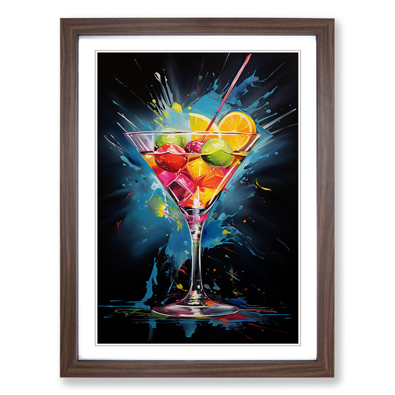 Single Picture Frame Print on Wood, 46cm H x 34cm W, Walnut Framed