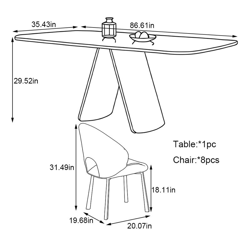 Spurlock, 29.52"H x 86.61"L x 35.43"W
