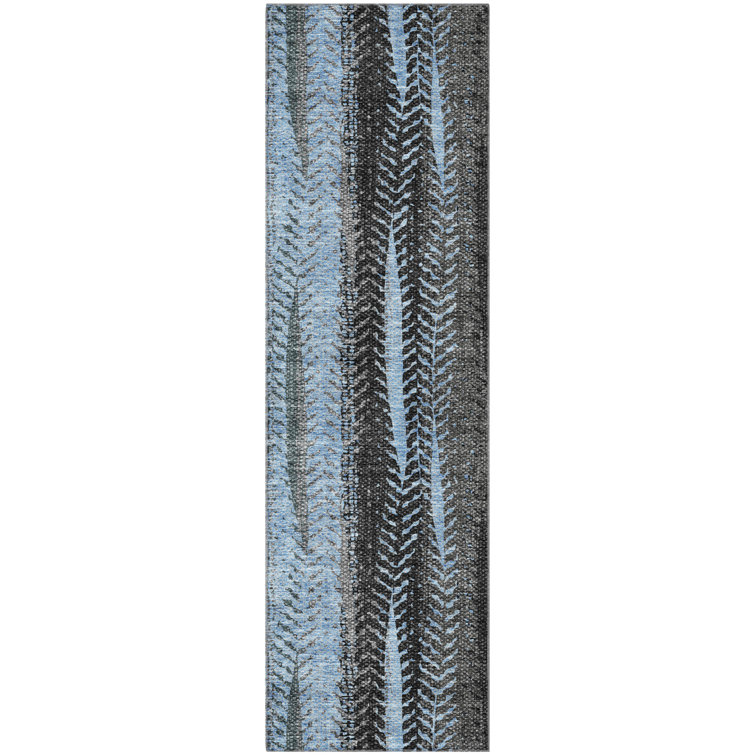 Premium Machine Washable Prisco Blue Rug