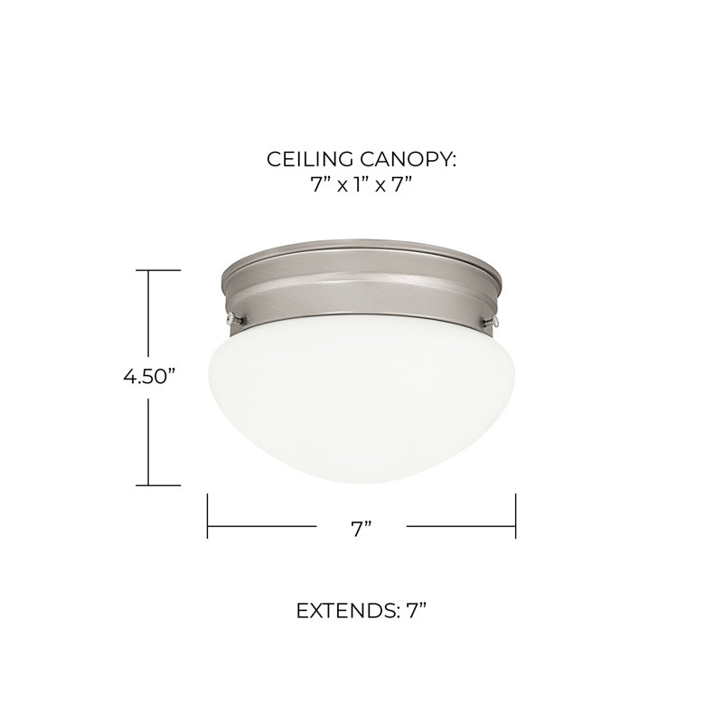 Mabrey Glass Flush Mount, Matte Nickel