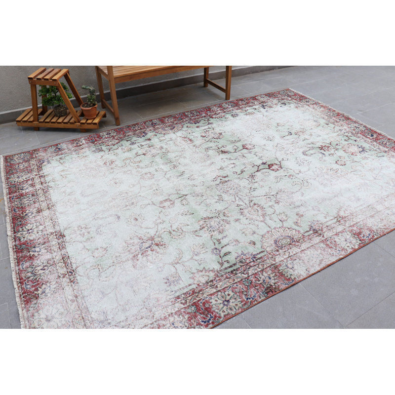 Tapis turc rétro de style Oushak rétro dans les tons terreux pour décoration intérieure classique