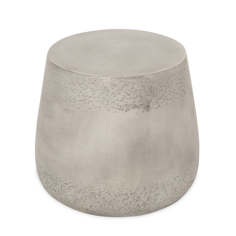 Table d'appoint Style - Béton léger, construction en forme de tambour, sans assemblage, 19 x 19 x 16,3, caractéristique en béton gris, l 18,73 x P 18,73 x P 16,3