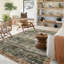 Tapis vintage lavable à la machine avec dossier antidérapant - bleu-258000617