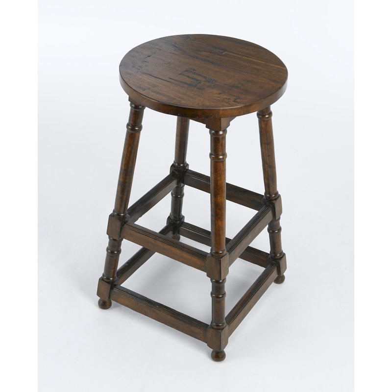 Fusae 28" Bar Stool, Pecan