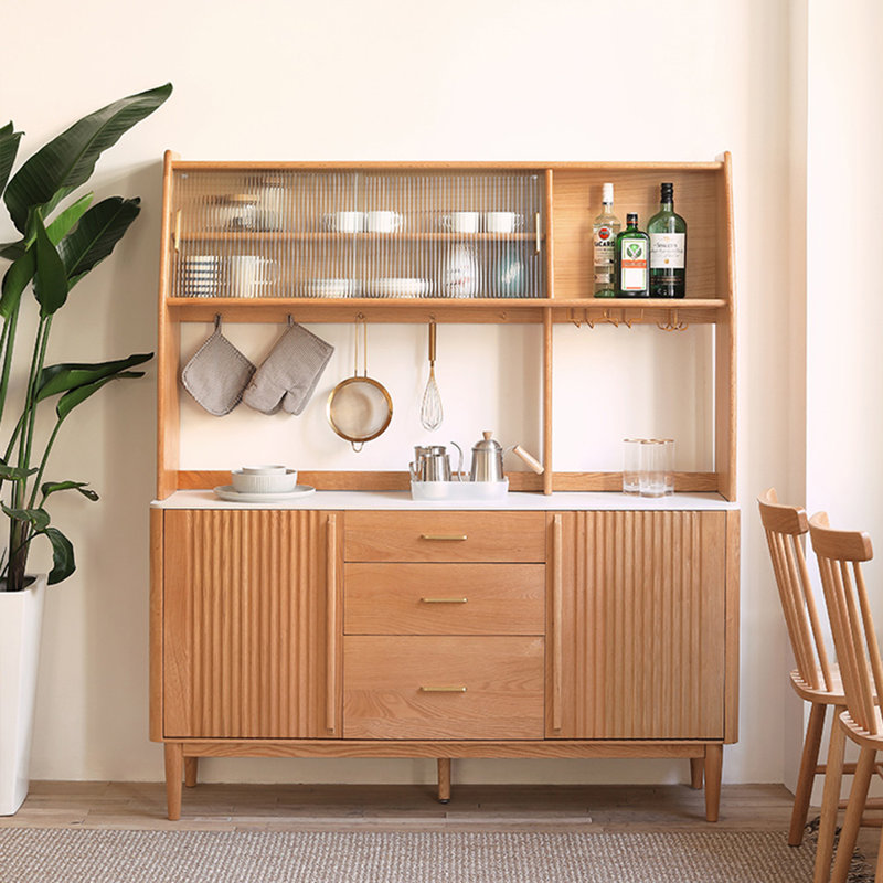 Nordic Red Oak Multifunctional Food Cabinet