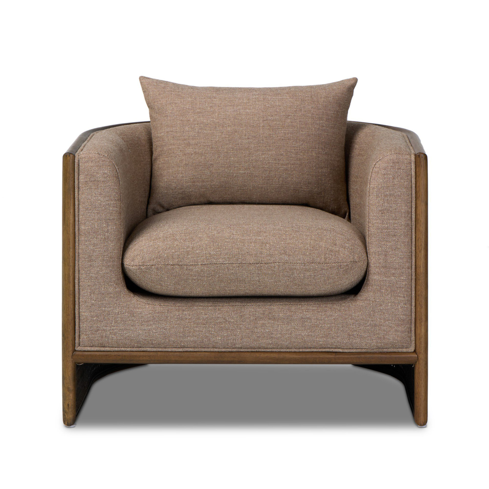 Isidor Upholstered Barrel Chair, Alcala Fawn, Vintage Parawood