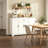 54.3-Inch MDF Sideboard With Four Doors And One Drawer, Featuring Adjustable Shelves And Aluminum Alloy Handles.-128851909
