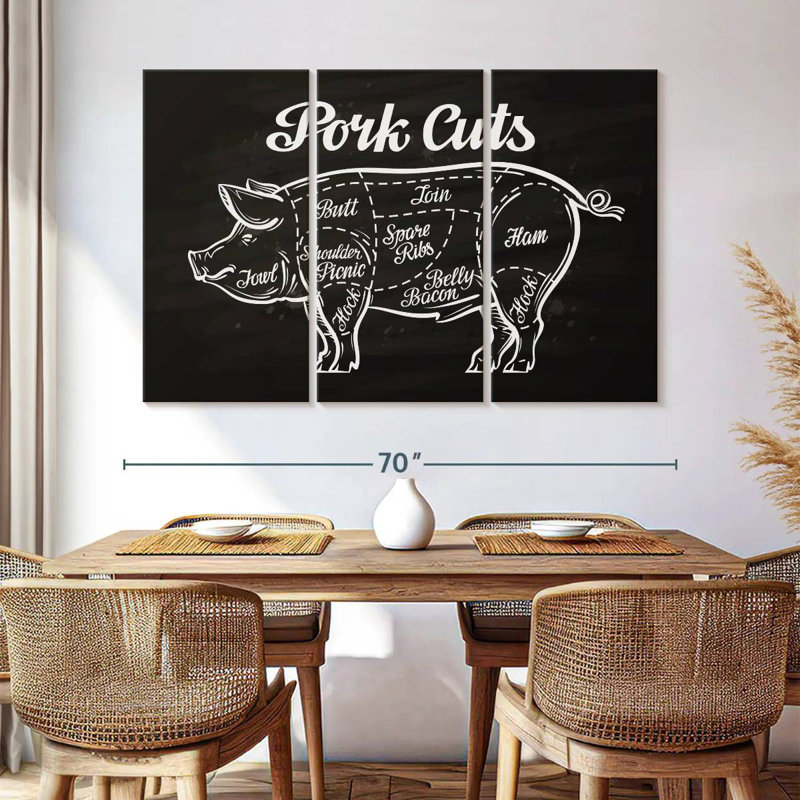 Yarlin Pork Cuts, 24" H x 38" W