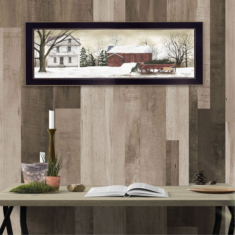 «Christmas Trees for Sale» par Billy Jacobs, reproduction d'art mural, affiche prête à accrocher