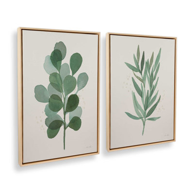 Green Leaf Impressions Set of 2