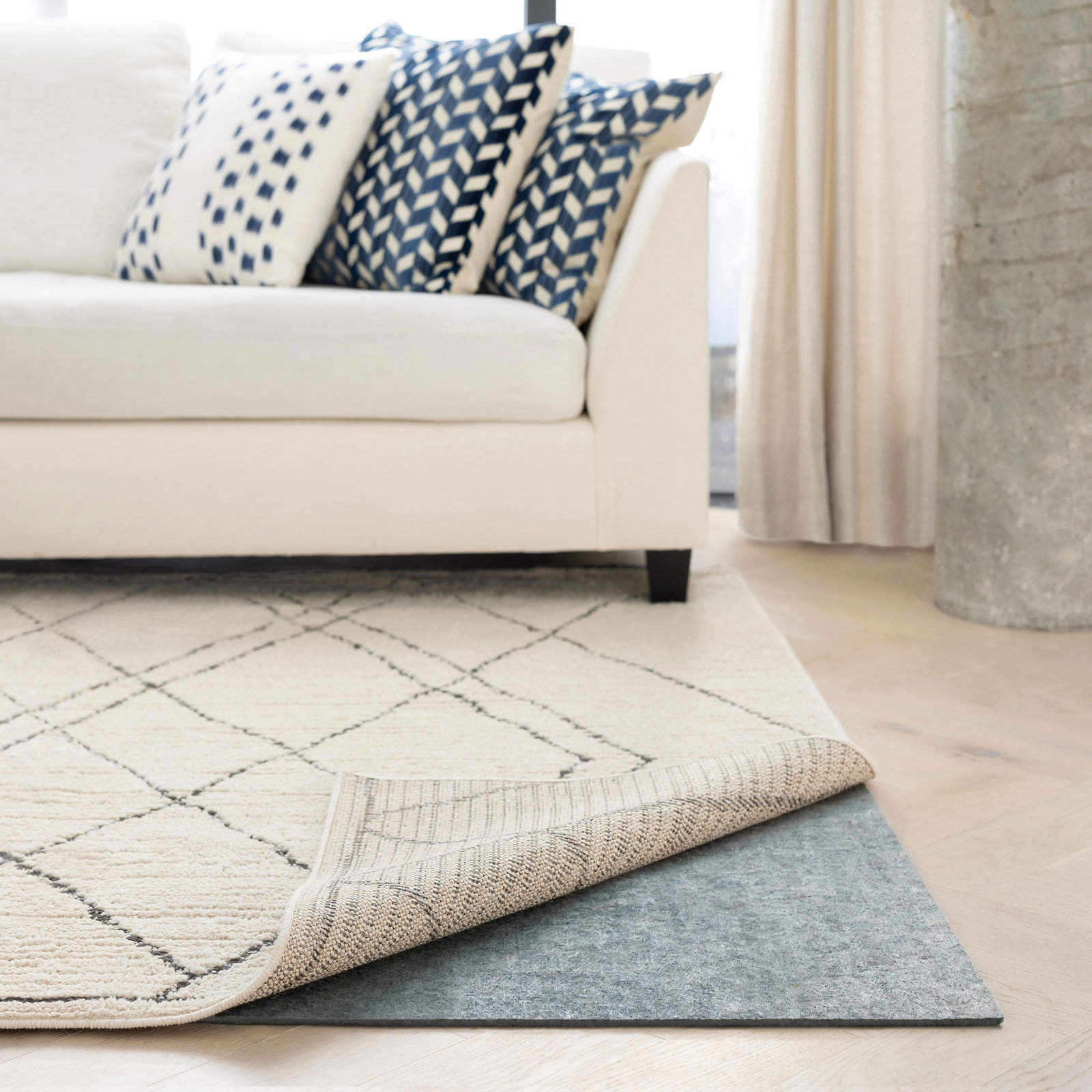Classic Non-Slip Felt & Rubber Rug Pad, Runner 2' x 7', 0.25"