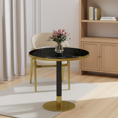 Round Modern Dinning Table 31.5 Inches Bistro Table Tulip Table Easy Assemble,Sturdy Metal Frame Diameter