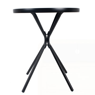 24" Round Tempered Glass Side Table