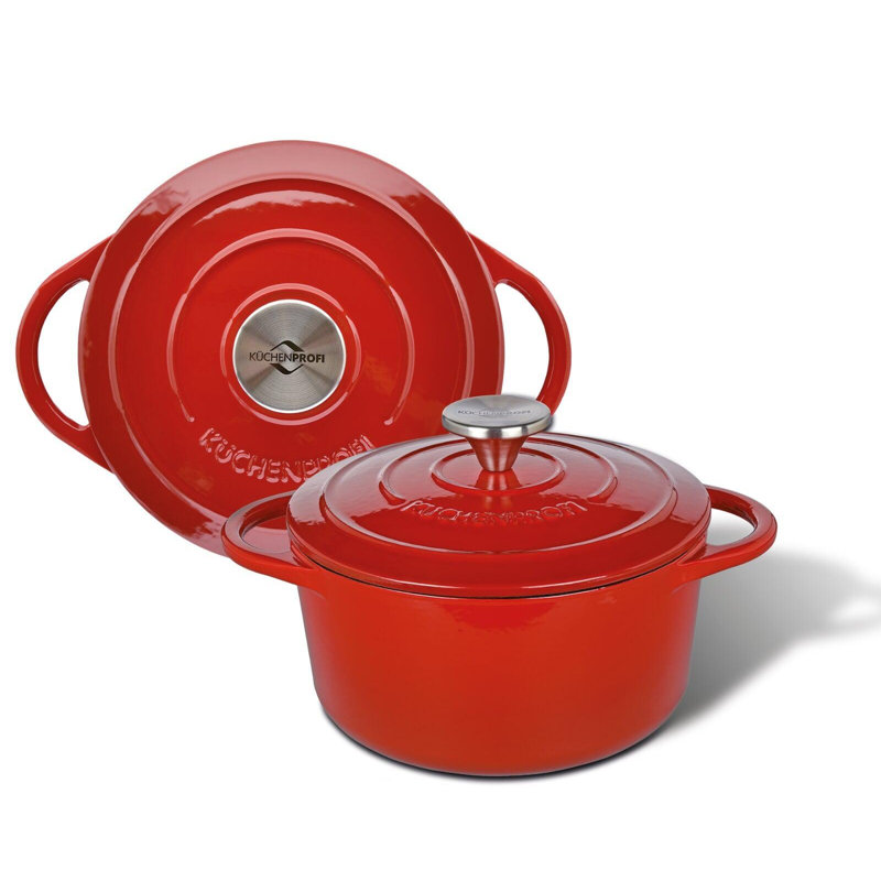 Cocotte ronde Provence, rouge classique, 11 po de diamètre, 7 pte, 7 pintes, Rouge