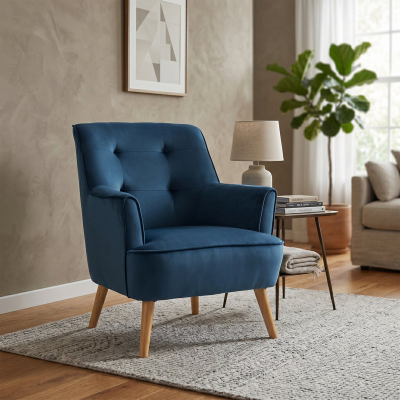 Khanna Upholstered Armchair, Navy