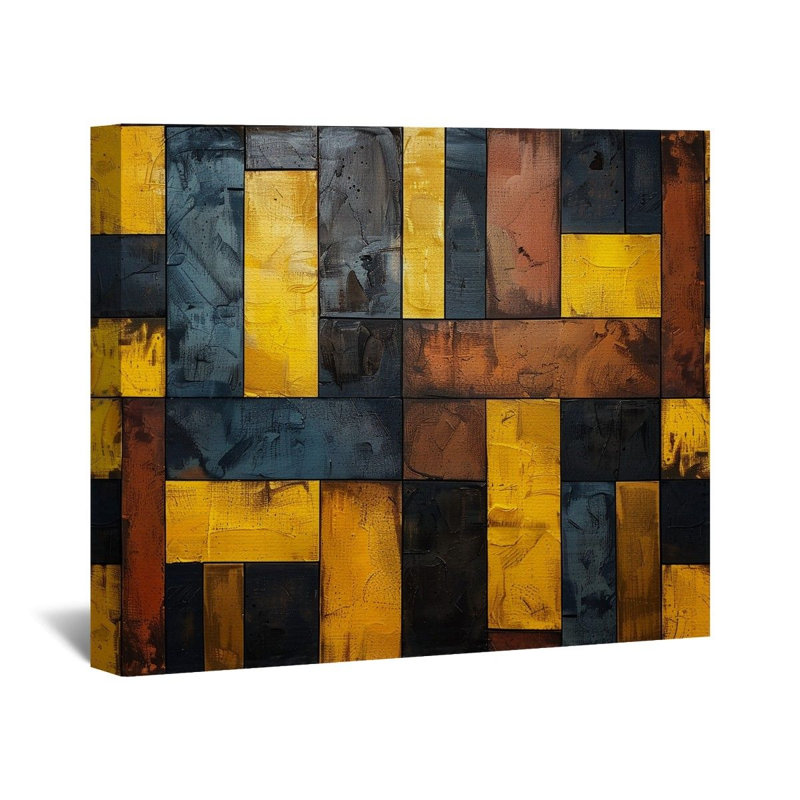 «Abstract Blocks» sur toile, H 11 po x l 14 po