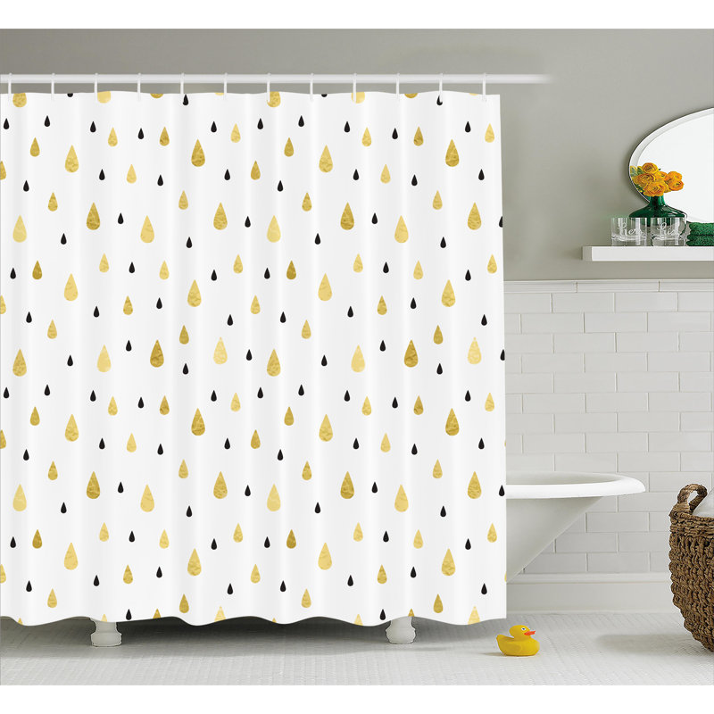 Rideau de douche à simple larmé décoration, H 69 po x l 70 po