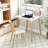 Square Dining Table Farmhouse Minimalist Dinner Table w/ Sturdy Metal Legs